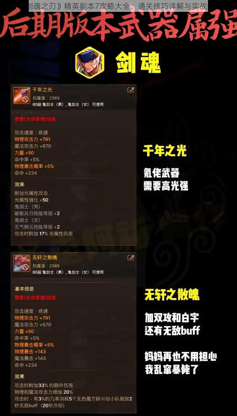 《剑魂之刃》精英副本7攻略大全:通关技巧详解与实战指南