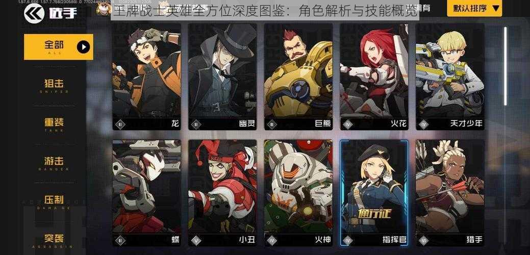 王牌战士英雄全方位深度图鉴:角色解析与技能概览