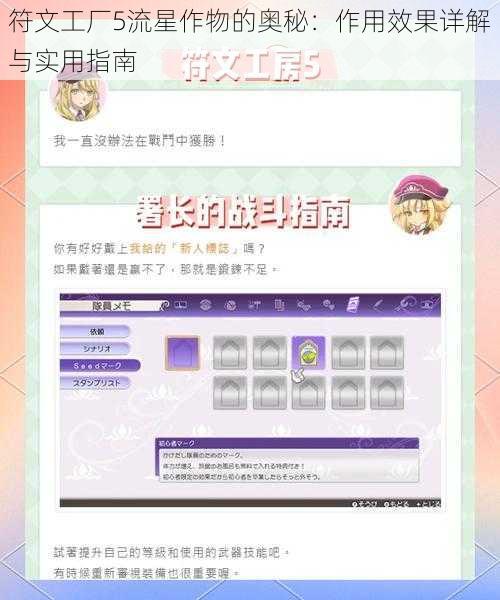符文工厂5流星作物的奥秘:作用效果详解与实用指南