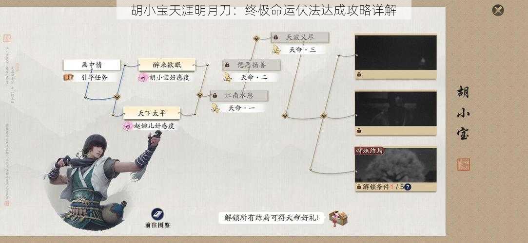 胡小宝天涯明月刀:终极命运伏法达成攻略详解
