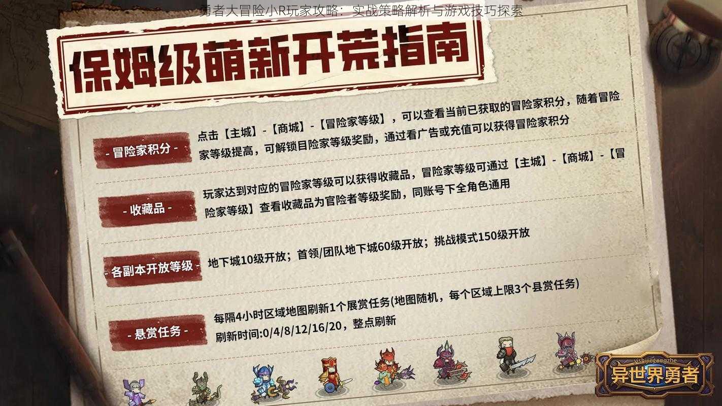 勇者大冒险小R玩家攻略:实战策略解析与游戏技巧探索